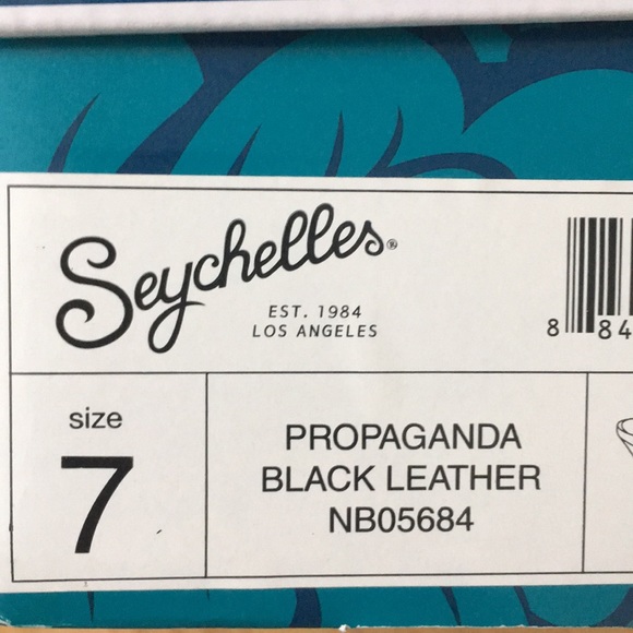 Black leather open toe mule chunky heel sandals - Picture 8 of 8